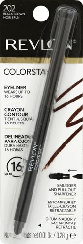 Revlon ColorStay Pencil Waterproof Eyeliner, 202 Black Brown, 0.01 oz