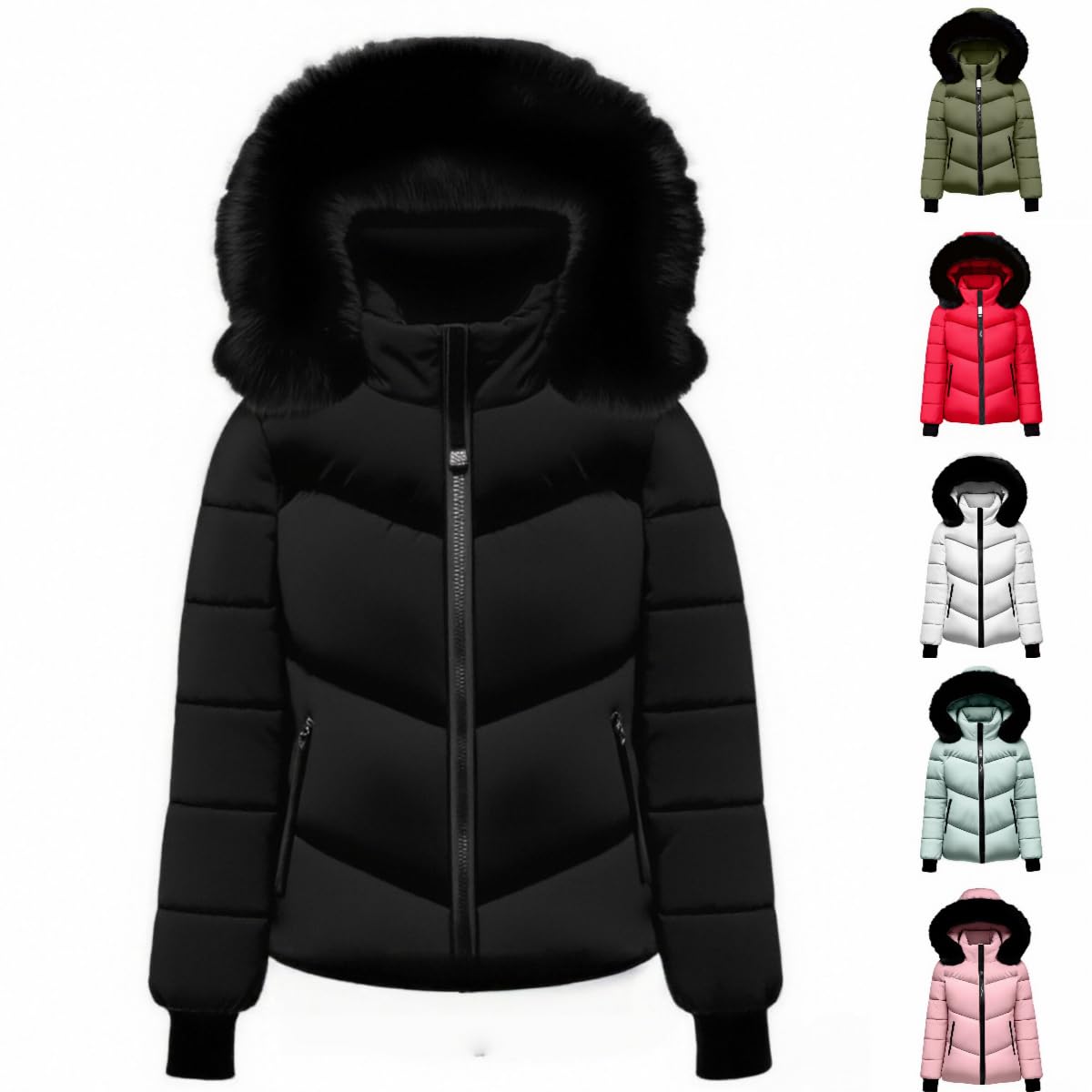 Winter Jackets For Women Uk Womens Zip Up Coats Plus Size Puffer Coat Ladies Heated Fleece Jacket With Hood Lightweight Quilted Down Cozy Cardigans Body Warmers Trench Coats Outdoor Fashion Clothes