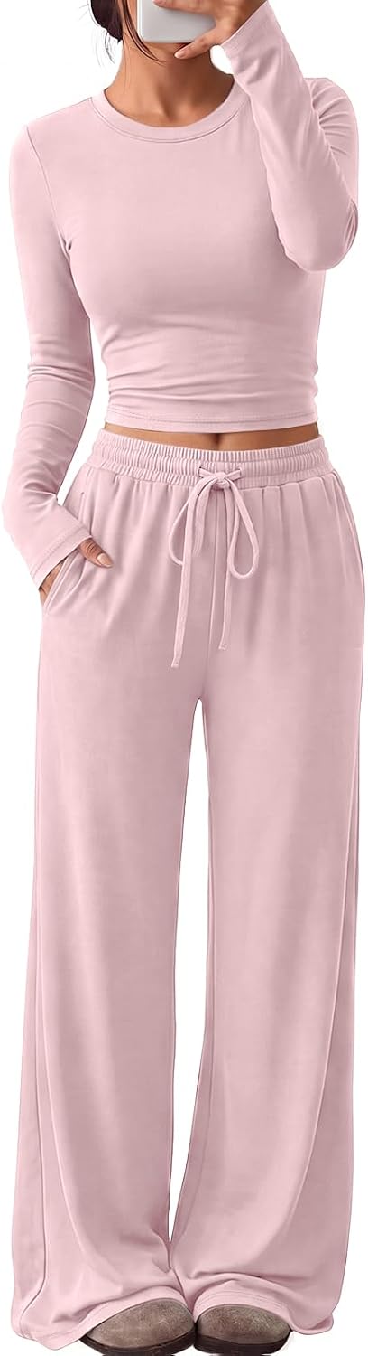 Trendy Queen Women's 2 Piece 2026 Fall Fashion Lounge Set with Pockets