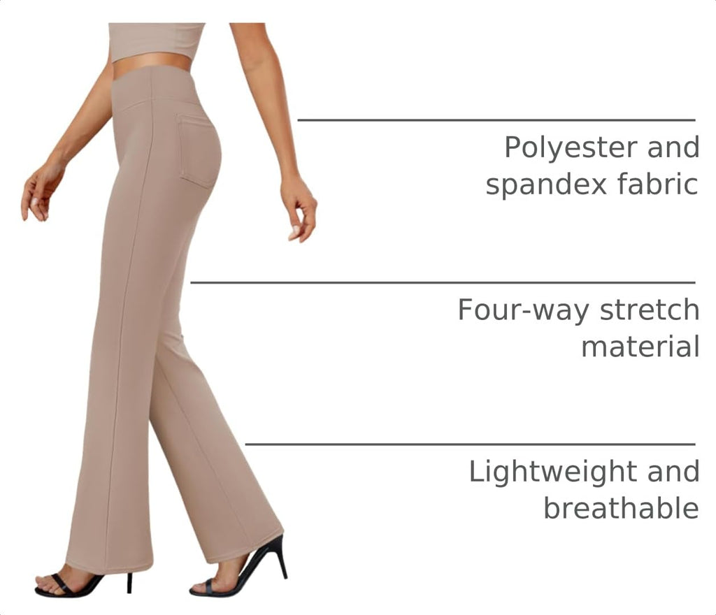 DLOODA Womens Bootcut Dress Pants Business Casual Work Pants with Pockets