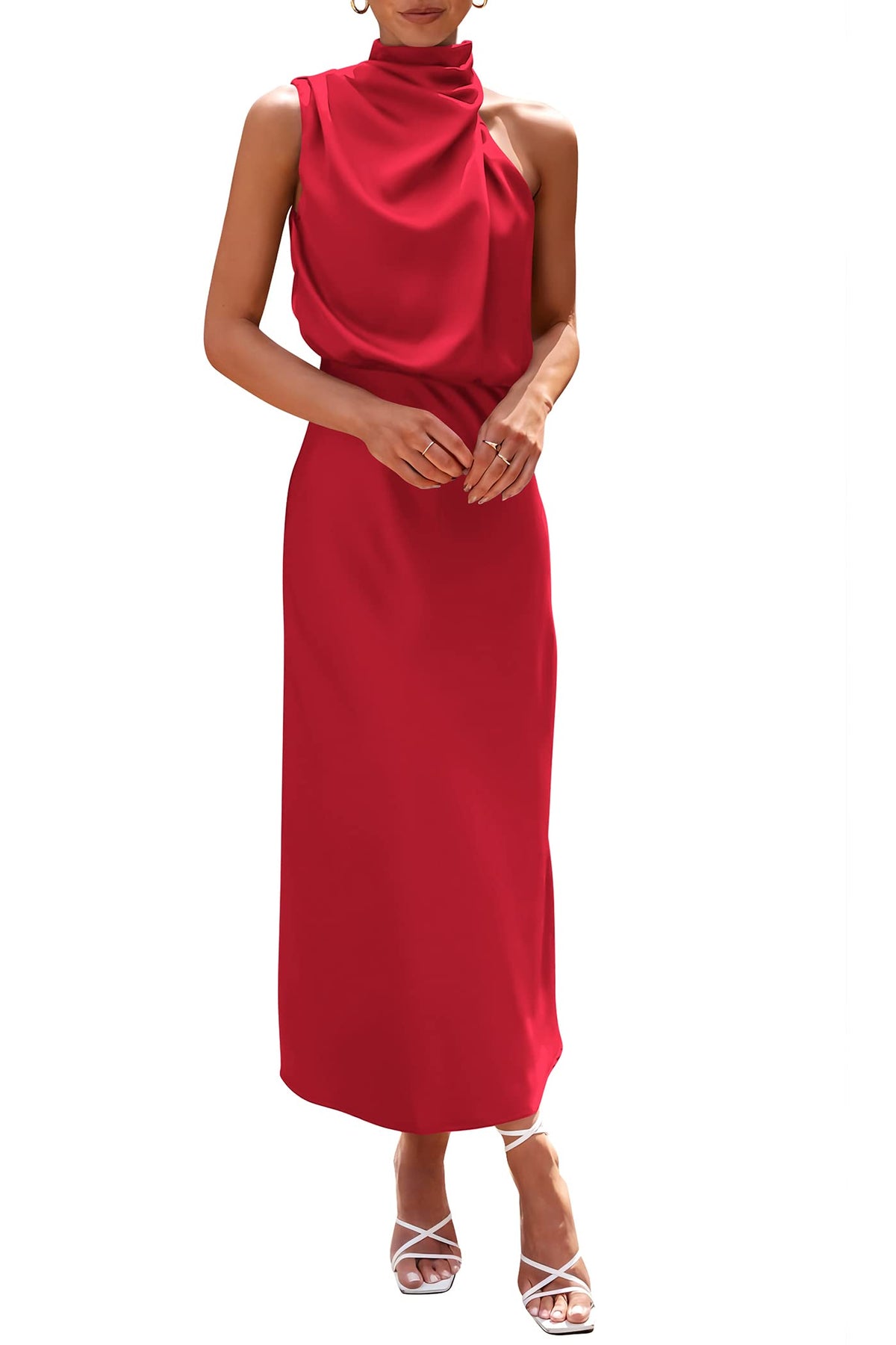 PRETTYGARDEN Women's Summer Satin Maxi Cocktail Dress