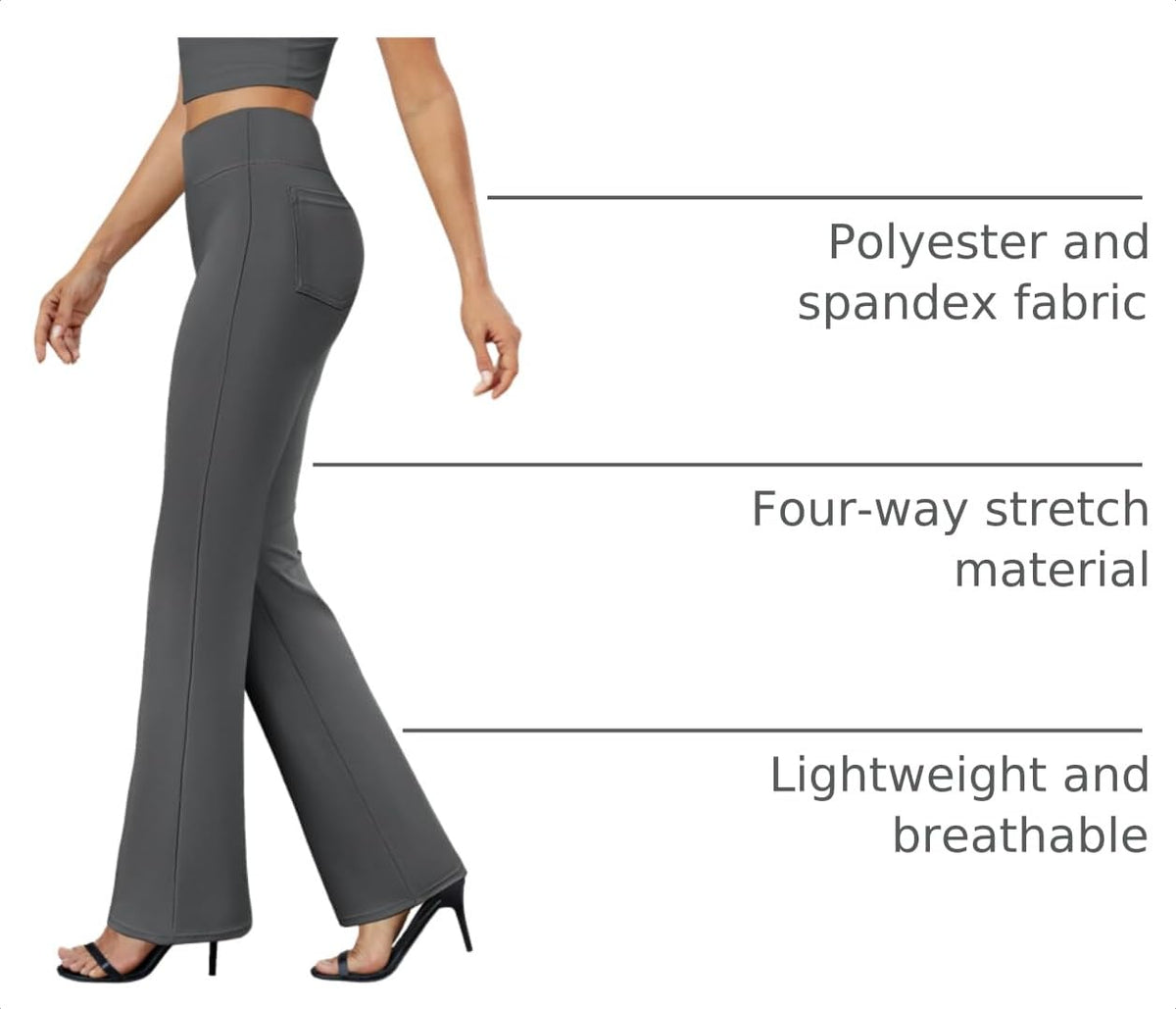 DLOODA Womens Bootcut Dress Pants Business Casual Work Pants with Pockets