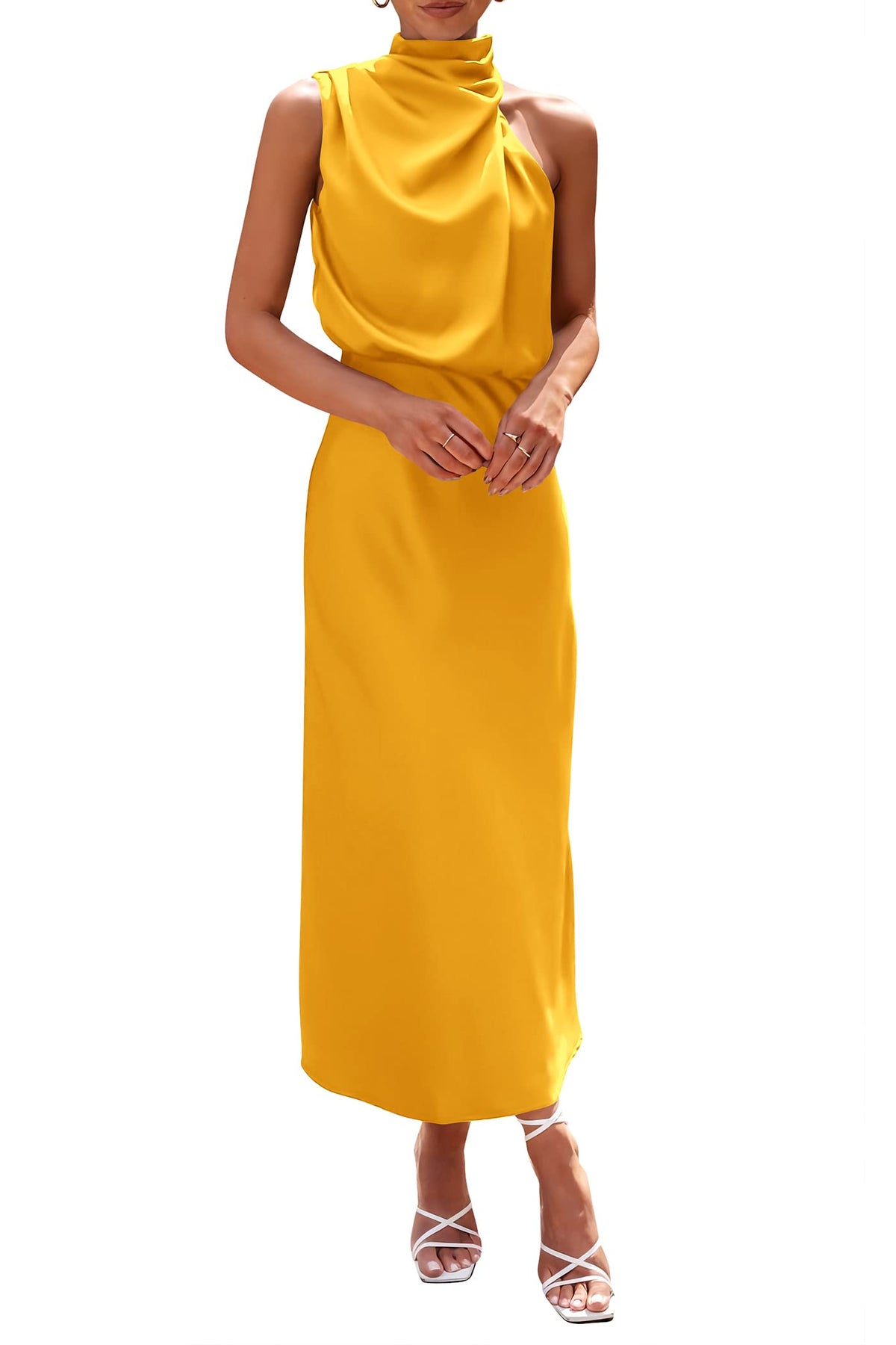 PRETTYGARDEN Women's Summer Satin Maxi Cocktail Dress