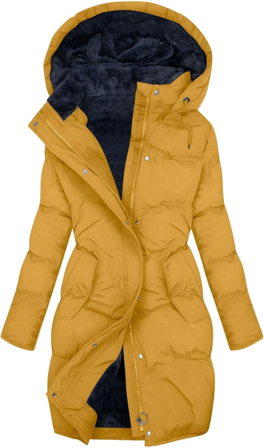 Winter Jackets For Women Uk Womens Coats Waterproof Puffer Jackets With Hood Ladies Plus Size Long Puffer Coat Full Zip Up Quilted Fleece Jacket Heated Jacket Trench Coats Body Warmers Fashion Clothes