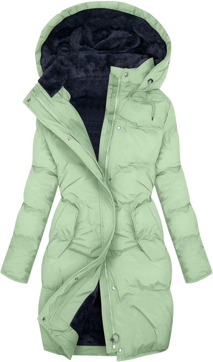 Winter Jackets For Women Uk Womens Coats Waterproof Puffer Jackets With Hood Ladies Plus Size Long Puffer Coat Full Zip Up Quilted Fleece Jacket Heated Jacket Trench Coats Body Warmers Fashion Clothes
