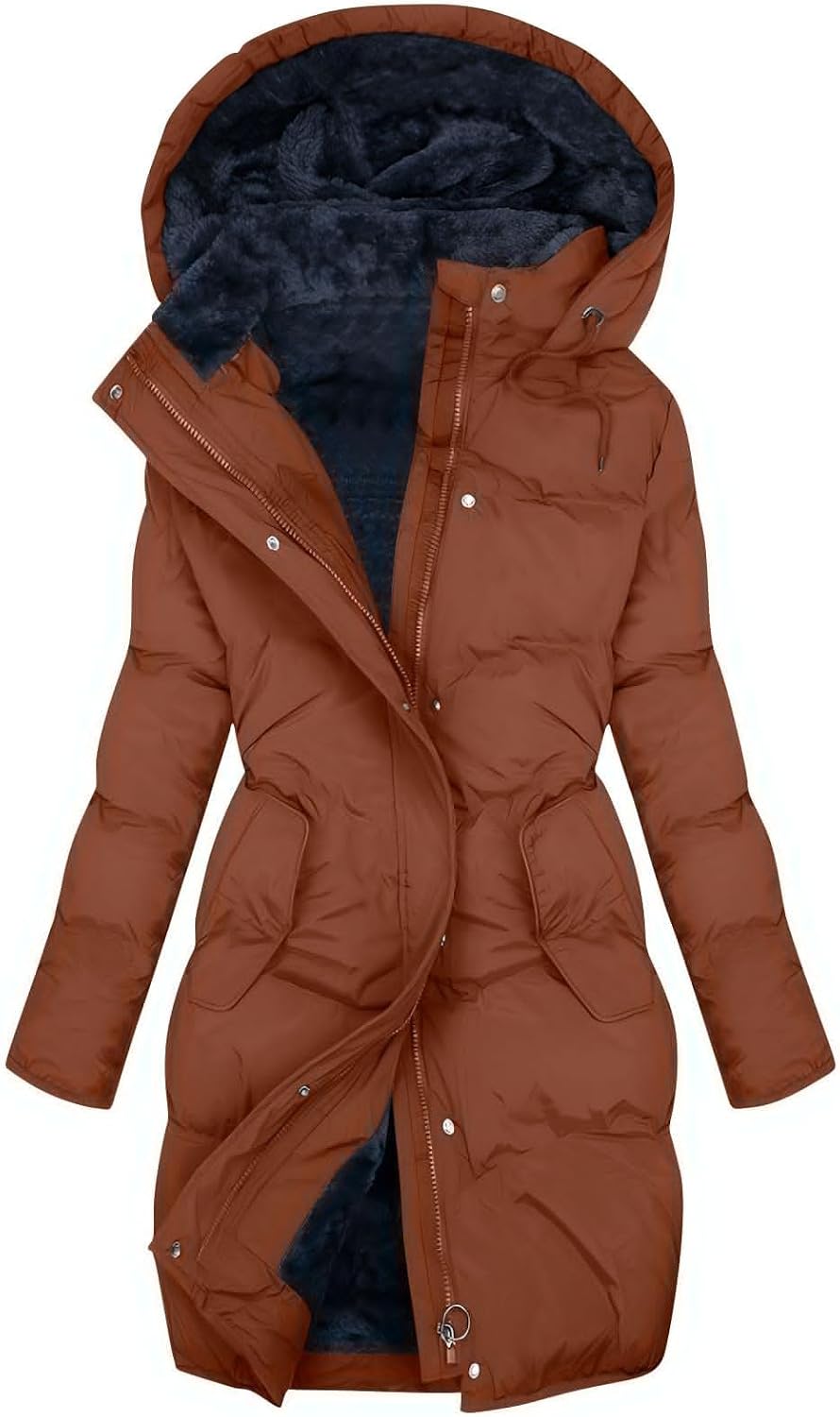 Winter Jackets For Women Uk Womens Coats Waterproof Puffer Jackets With Hood Ladies Plus Size Long Puffer Coat Full Zip Up Quilted Fleece Jacket Heated Jacket Trench Coats Body Warmers Fashion Clothes