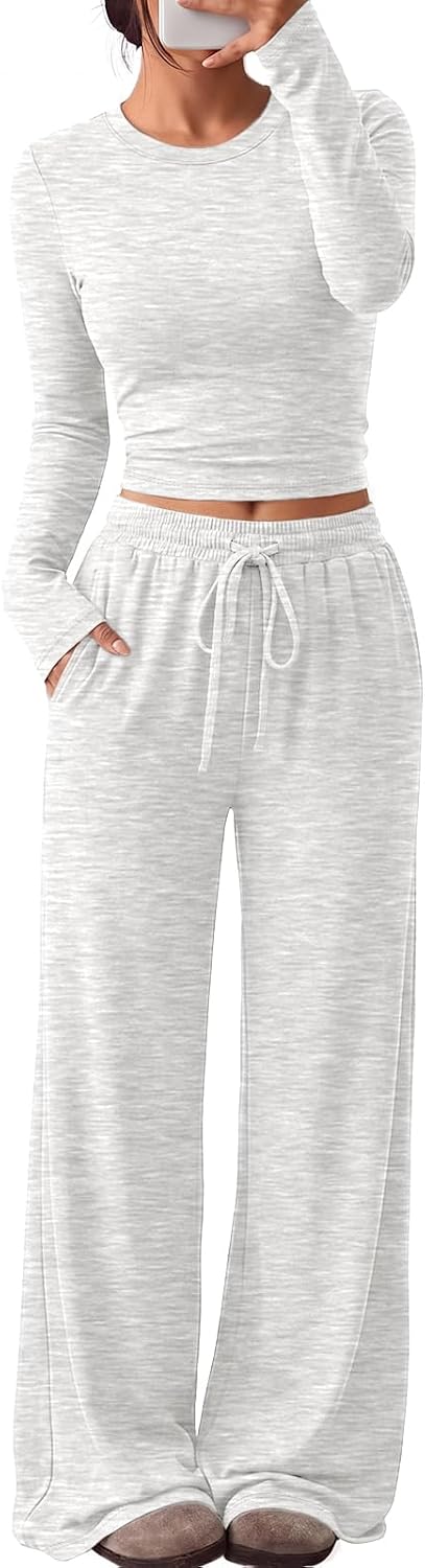 Trendy Queen Women's 2 Piece 2026 Fall Fashion Lounge Set with Pockets