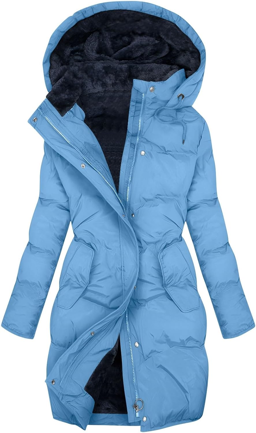 Winter Jackets For Women Uk Womens Coats Waterproof Puffer Jackets With Hood Ladies Plus Size Long Puffer Coat Full Zip Up Quilted Fleece Jacket Heated Jacket Trench Coats Body Warmers Fashion Clothes