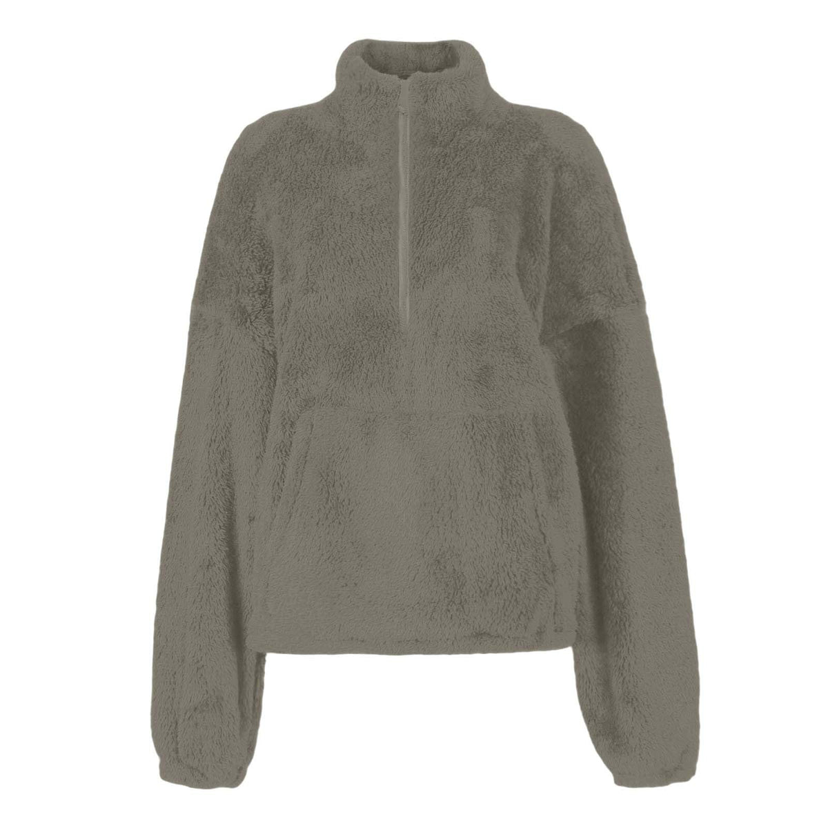 Teddy Fleece Jacket Women 2026 Fashion Half Zip Crop Long Sleeve Stand Collar Fleece Tunic Tops Blouse Zip Up Double Jumpers Loose Fit Casual Fluffy Pullover Tops Sweatshirts Fall Winter Warm Coats