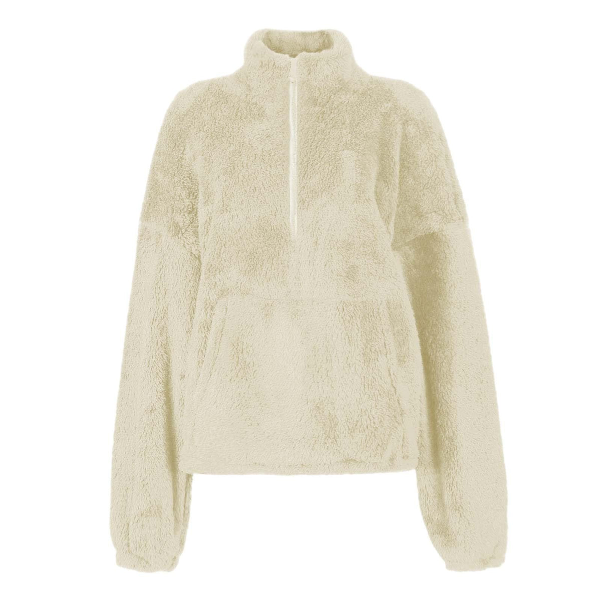 Teddy Fleece Jacket Women 2026 Fashion Half Zip Crop Long Sleeve Stand Collar Fleece Tunic Tops Blouse Zip Up Double Jumpers Loose Fit Casual Fluffy Pullover Tops Sweatshirts Fall Winter Warm Coats