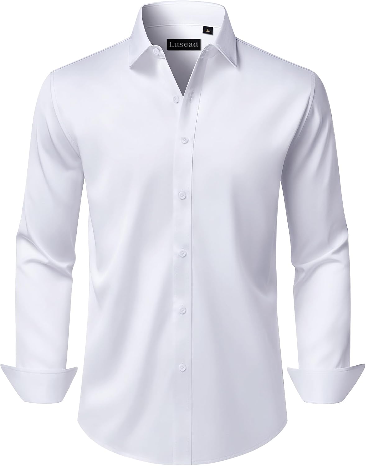 Men's Dress Shirts Long Sleeve Stretch Wrinkle Free Wedding Formal Business Button Down Shirt