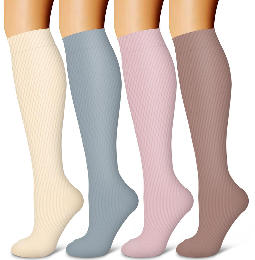 Laite Hebe 4 Pairs-Compression Socks for Women&Men Circulation-Best Support for Nurses,Running,Athletic