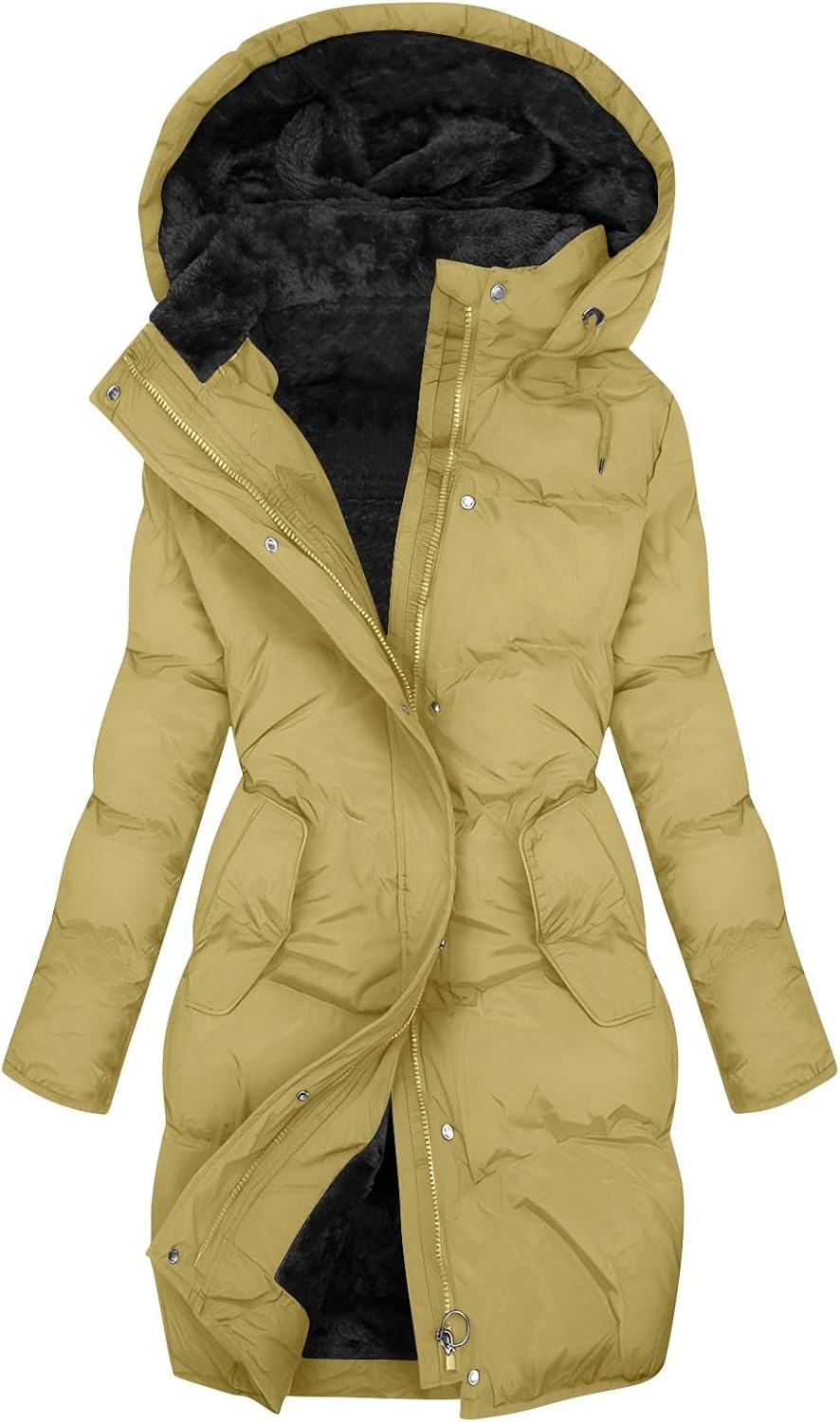 Winter Jackets For Women Uk Womens Coats Waterproof Puffer Jackets With Hood Ladies Plus Size Long Puffer Coat Full Zip Up Quilted Fleece Jacket Heated Jacket Trench Coats Body Warmers Fashion Clothes
