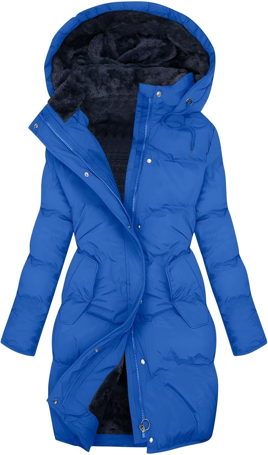 Winter Jackets For Women Uk Womens Coats Waterproof Puffer Jackets With Hood Ladies Plus Size Long Puffer Coat Full Zip Up Quilted Fleece Jacket Heated Jacket Trench Coats Body Warmers Fashion Clothes