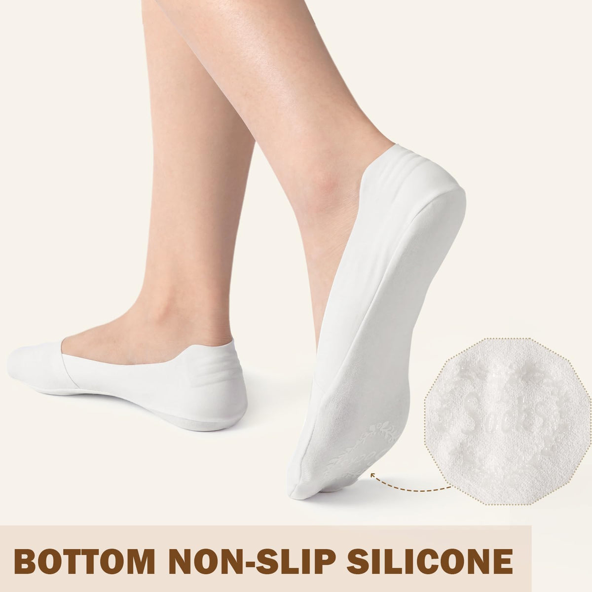 Sofier No Show Socks Womens,6 Pairs Non Slip Low Cut Invisible Liner