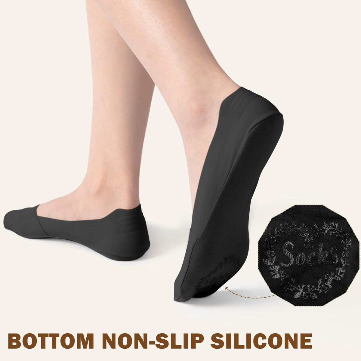 Sofier No Show Socks Womens,6 Pairs Non Slip Low Cut Invisible Liner