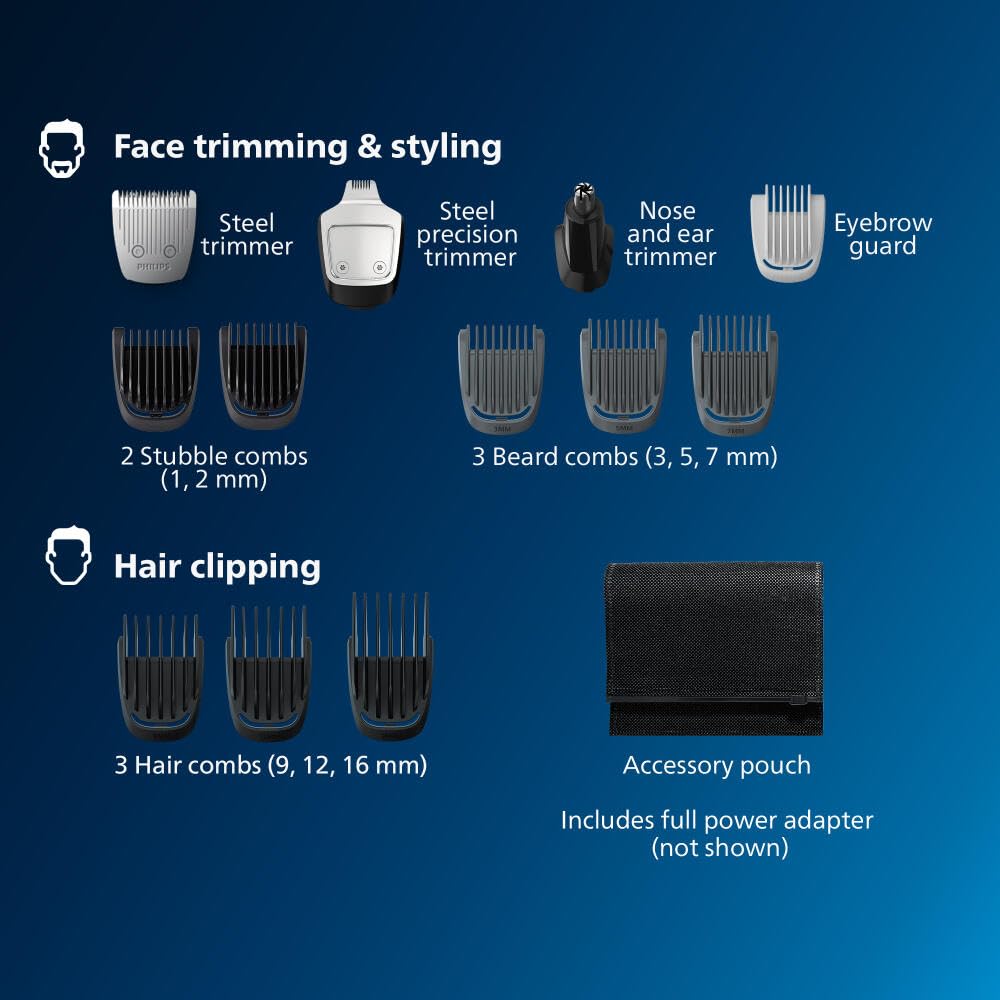 Philips Norelco All-in-One 3000 13-in-1 Trimmer, Face & Hair, Comfort Tips