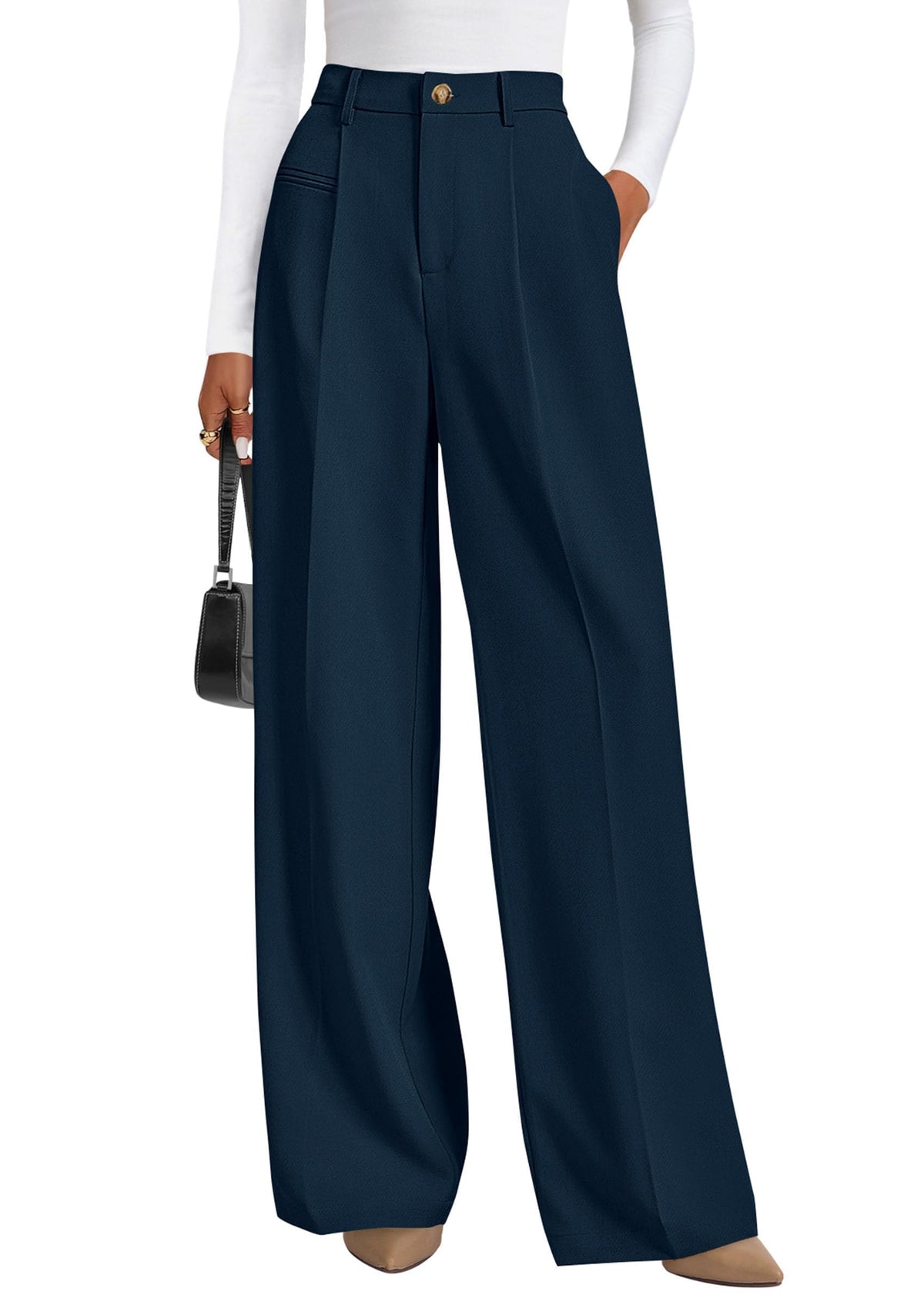 PRETTYGARDEN Women's Tailored Wide Leg Work Dress Pants