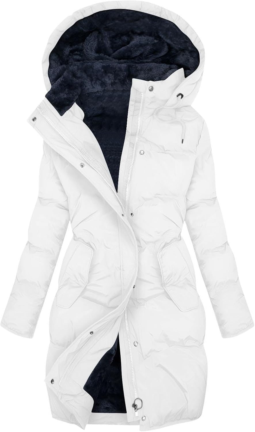 Winter Jackets For Women Uk Womens Coats Waterproof Puffer Jackets With Hood Ladies Plus Size Long Puffer Coat Full Zip Up Quilted Fleece Jacket Heated Jacket Trench Coats Body Warmers Fashion Clothes