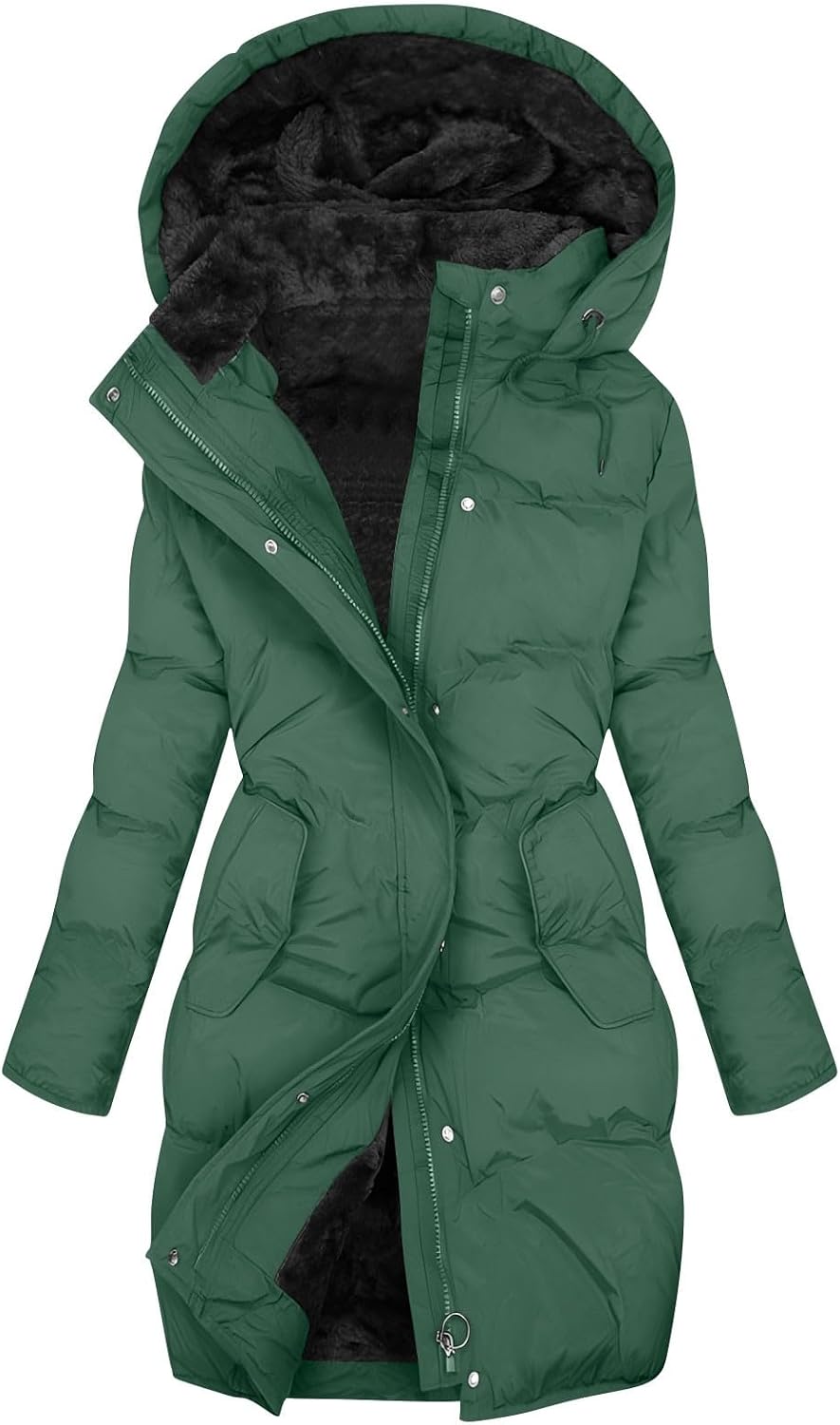 Winter Jackets For Women Uk Womens Coats Waterproof Puffer Jackets With Hood Ladies Plus Size Long Puffer Coat Full Zip Up Quilted Fleece Jacket Heated Jacket Trench Coats Body Warmers Fashion Clothes