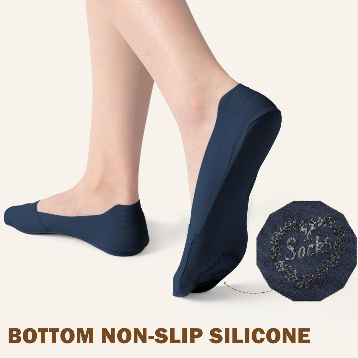 Sofier No Show Socks Womens,6 Pairs Non Slip Low Cut Invisible Liner