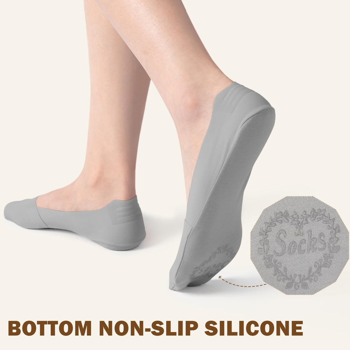 Sofier No Show Socks Womens,6 Pairs Non Slip Low Cut Invisible Liner