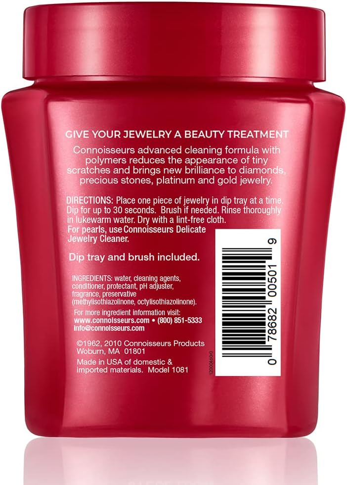 CONNOISSEURS Premium Edition Jewelry Cleaner, Value Size 9.6oz - Pick from Fine, Silver or Delicate Jewelry Cleaner