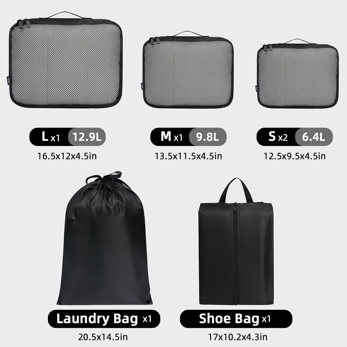 BAGAIL 8 Set Packing Cubes Luggage Packing Organizers for Travel Accessories-Cream