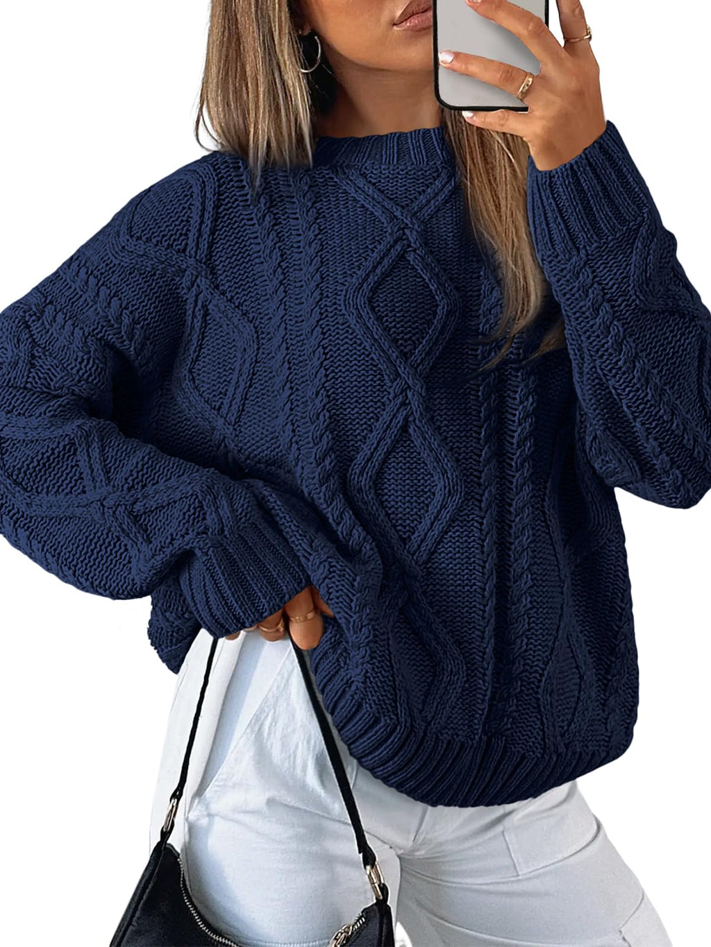 Trendy Queen Women's Oversized Cable Knit Sweaters 2026 Fall Outfits
