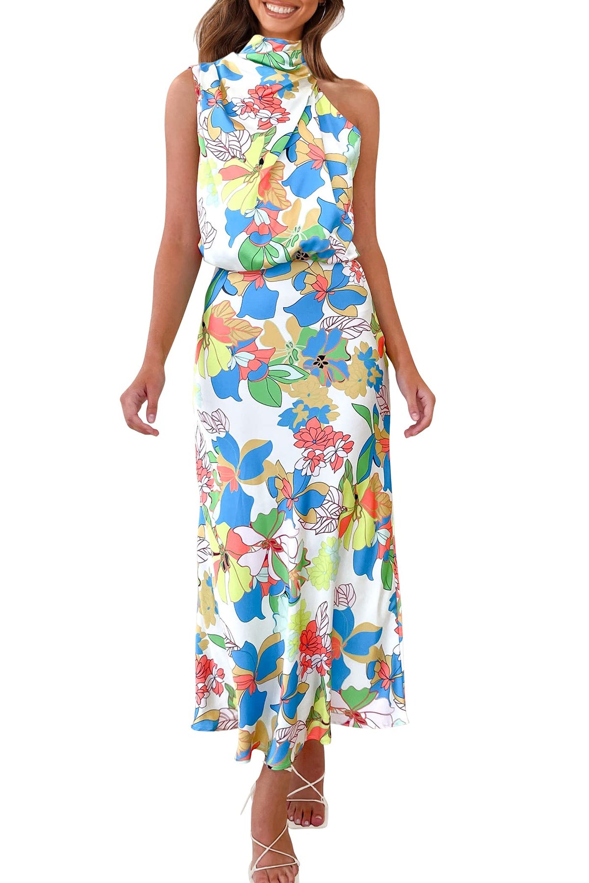 PRETTYGARDEN Women's Summer Satin Maxi Cocktail Dress