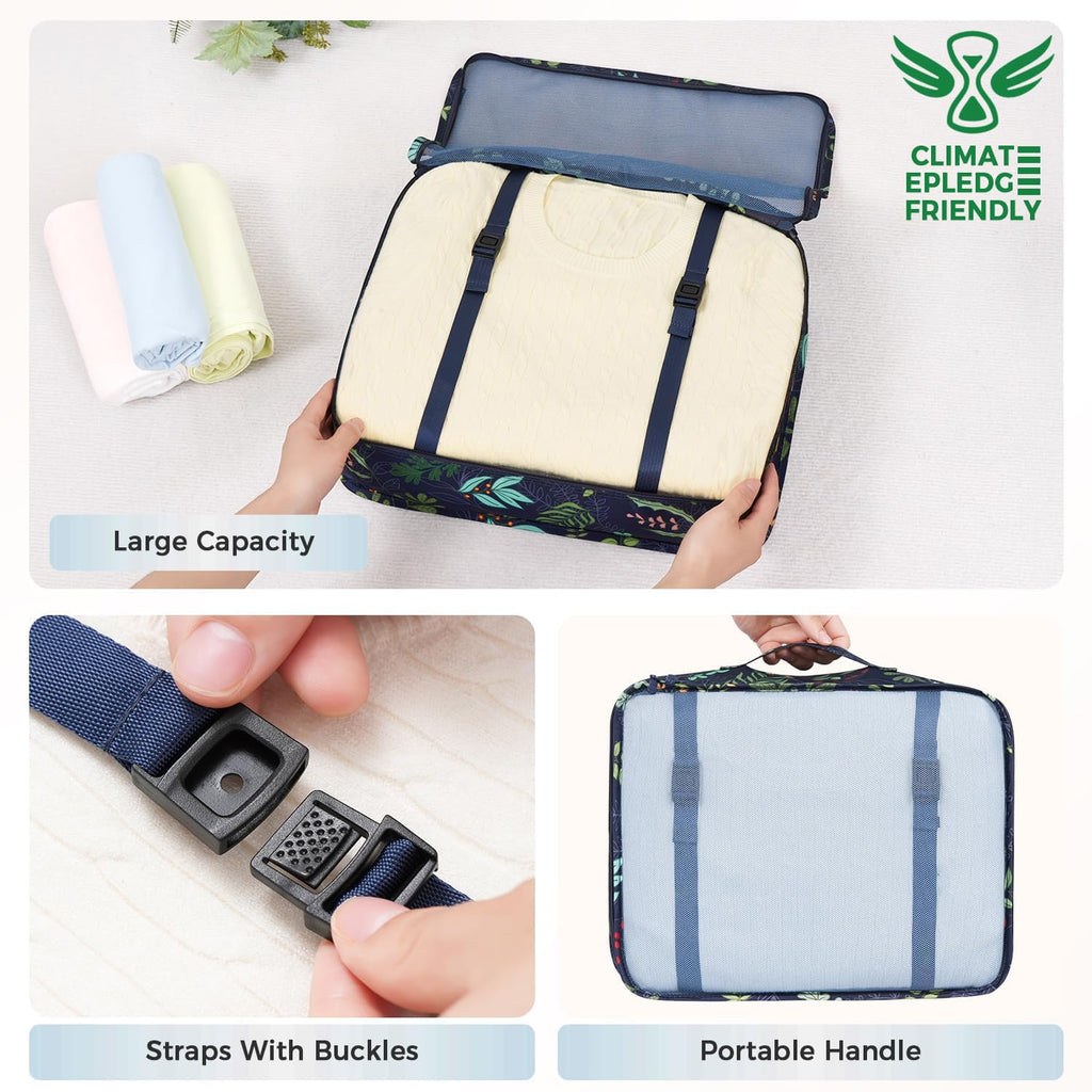 BAGAIL 8 Set Packing Cubes Luggage Packing Organizers for Travel Accessories-Cream