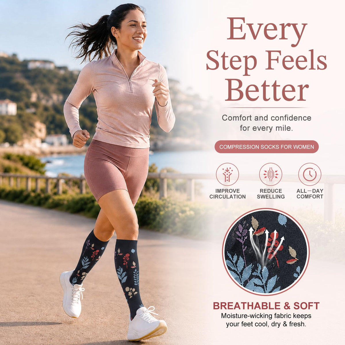 Laite Hebe 4 Pairs-Compression Socks for Women&Men Circulation-Best Support for Nurses,Running,Athletic