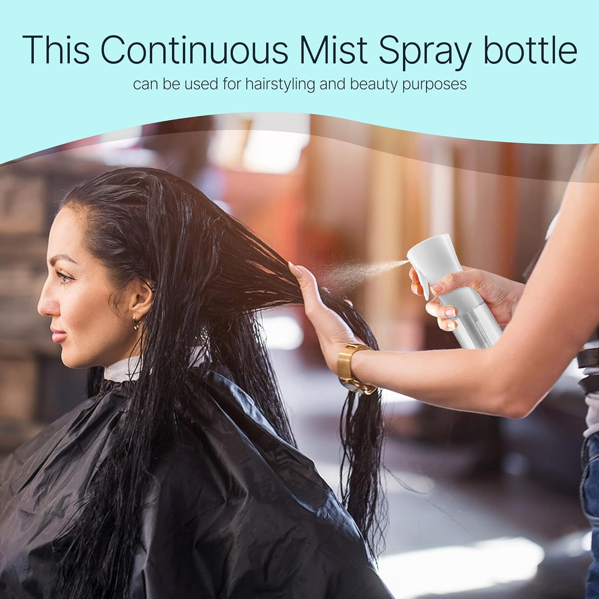 BeautifyBeauties Continuous Spray Bottle for Hair, 10.1 oz Mister Spray