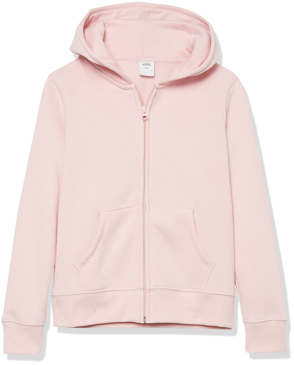 Amazon Essentials Girls and Toddlers' Fleece Zip-Up Hooded Sweatshirt with Lined Hood and Rib Knit Detail