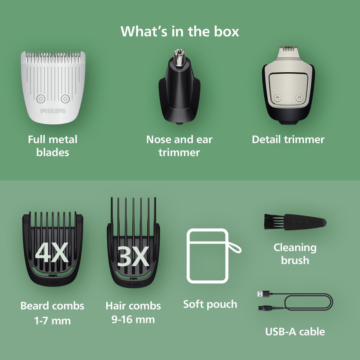 Philips Norelco All-in-One 3000 13-in-1 Trimmer, Face & Hair, Comfort Tips