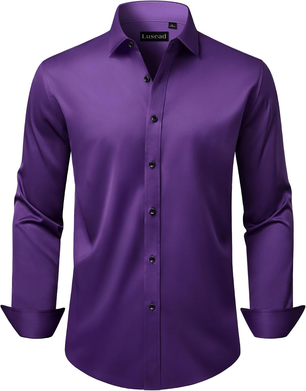Men's Dress Shirts Long Sleeve Stretch Wrinkle Free Wedding Formal Business Button Down Shirt