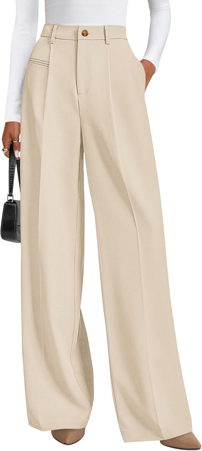 PRETTYGARDEN Women's Tailored Wide Leg Work Dress Pants