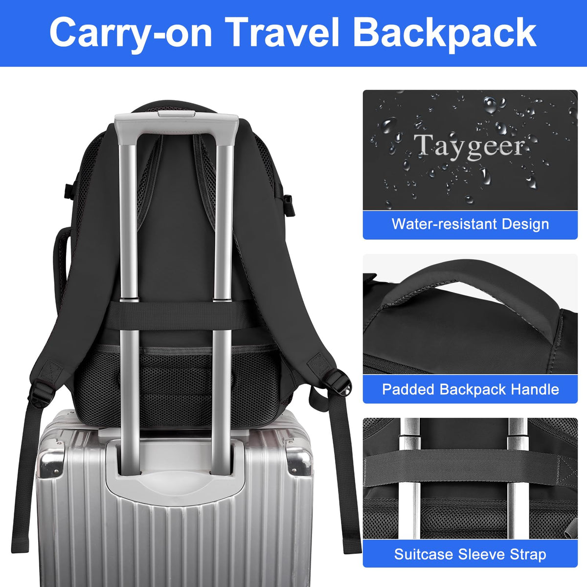 Taygeer Ryanair Cabin Bags 40x30x20 Underseat, Travel Backpack Cabin Size