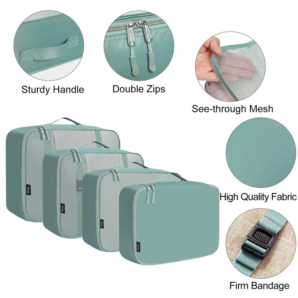 BAGAIL 8 Set Packing Cubes Luggage Packing Organizers for Travel Accessories-Cream
