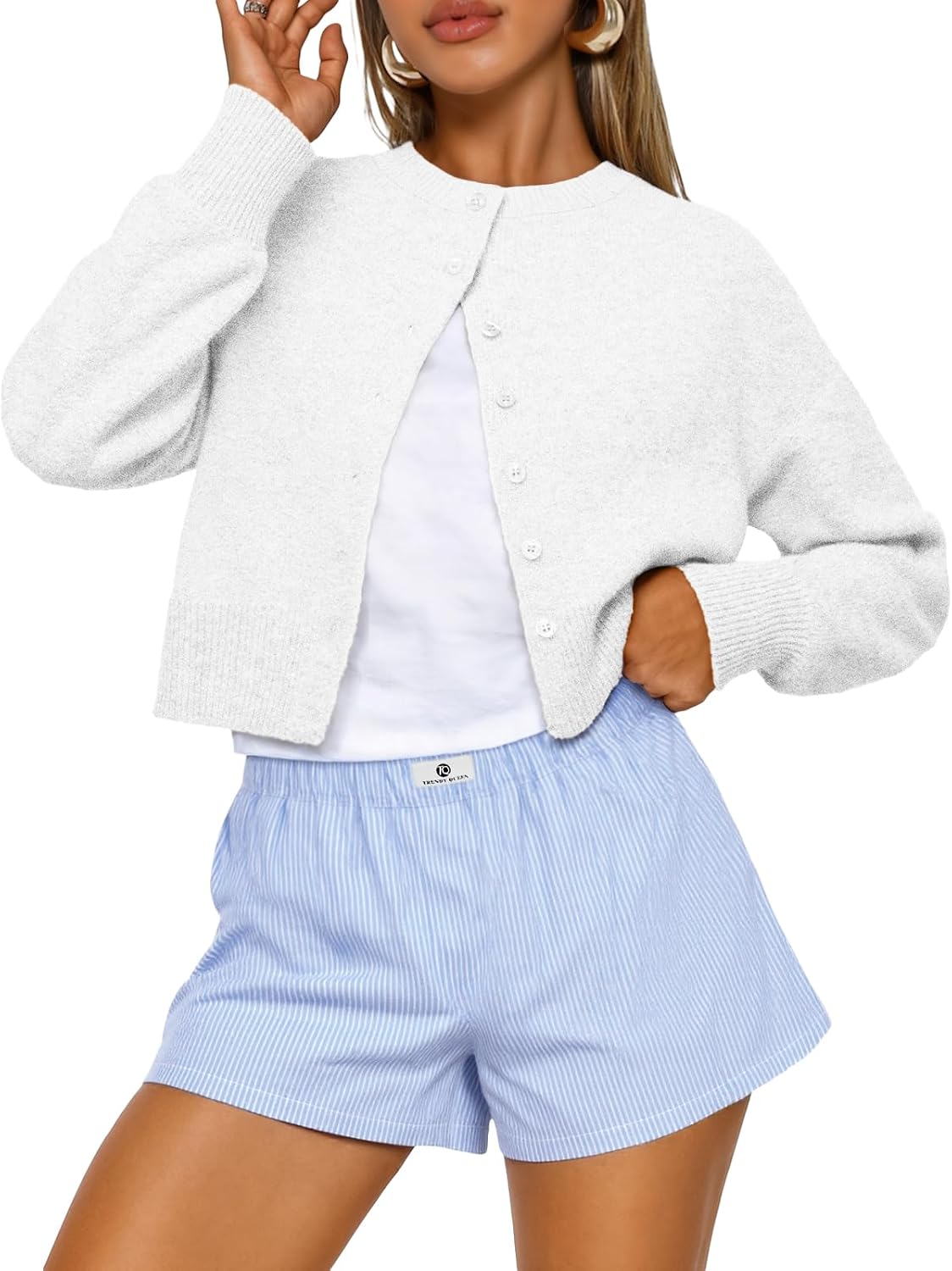 Trendy Queen Cropped Cardigan Sweaters for Women Fall Fashion Clothes 2026