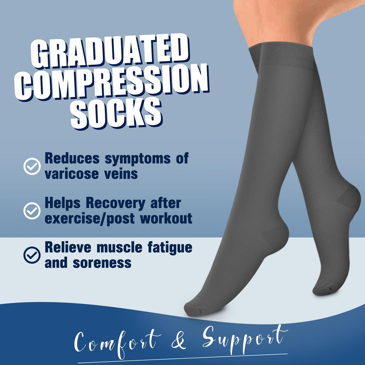 Laite Hebe 4 Pairs-Compression Socks for Women&Men Circulation-Best Support for Nurses,Running,Athletic