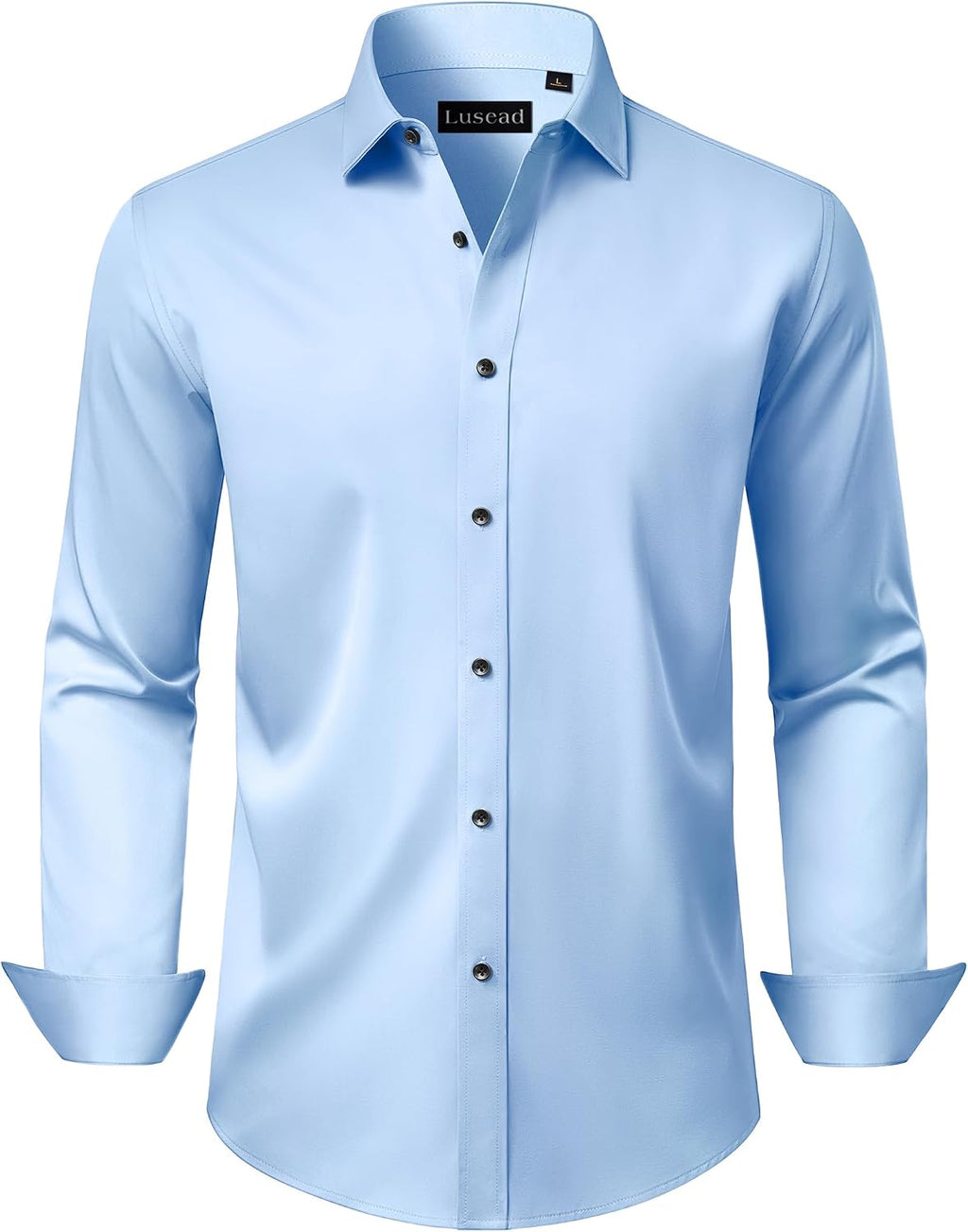Men's Dress Shirts Long Sleeve Stretch Wrinkle Free Wedding Formal Business Button Down Shirt