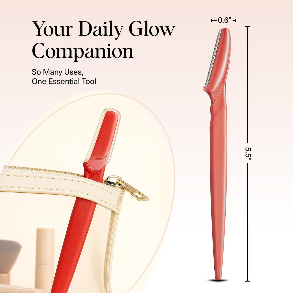 Kitsch Dermaplane Razor for Women Face – Terracotta, 12 pcs