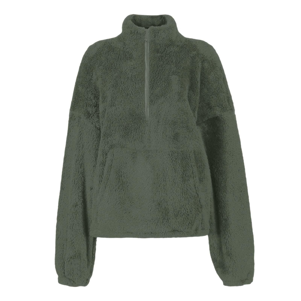 Teddy Fleece Jacket Women 2026 Fashion Half Zip Crop Long Sleeve Stand Collar Fleece Tunic Tops Blouse Zip Up Double Jumpers Loose Fit Casual Fluffy Pullover Tops Sweatshirts Fall Winter Warm Coats