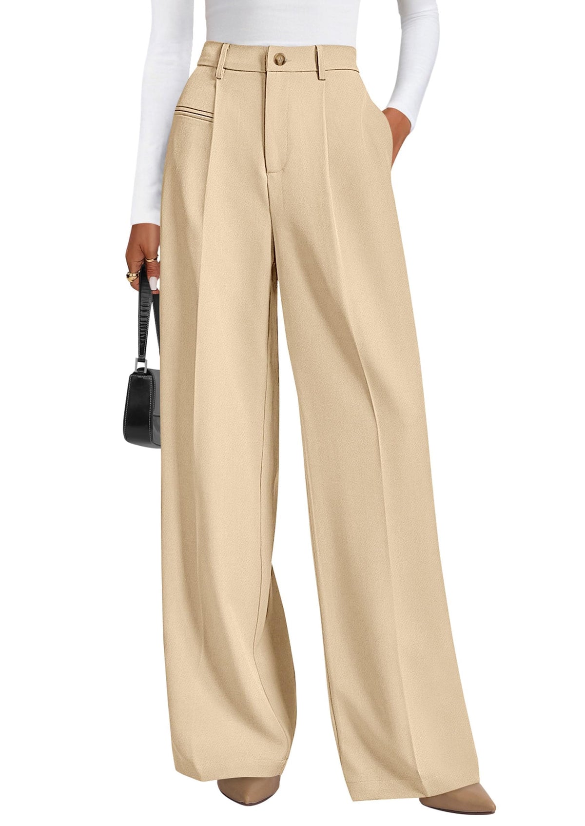 PRETTYGARDEN Women's Tailored Wide Leg Work Dress Pants
