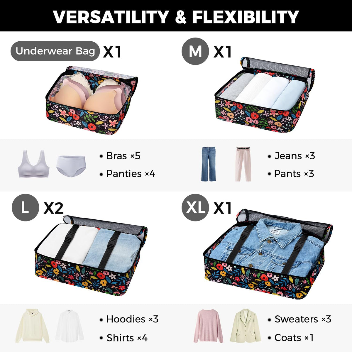 BAGAIL 8 Set Packing Cubes Luggage Packing Organizers for Travel Accessories-Cream