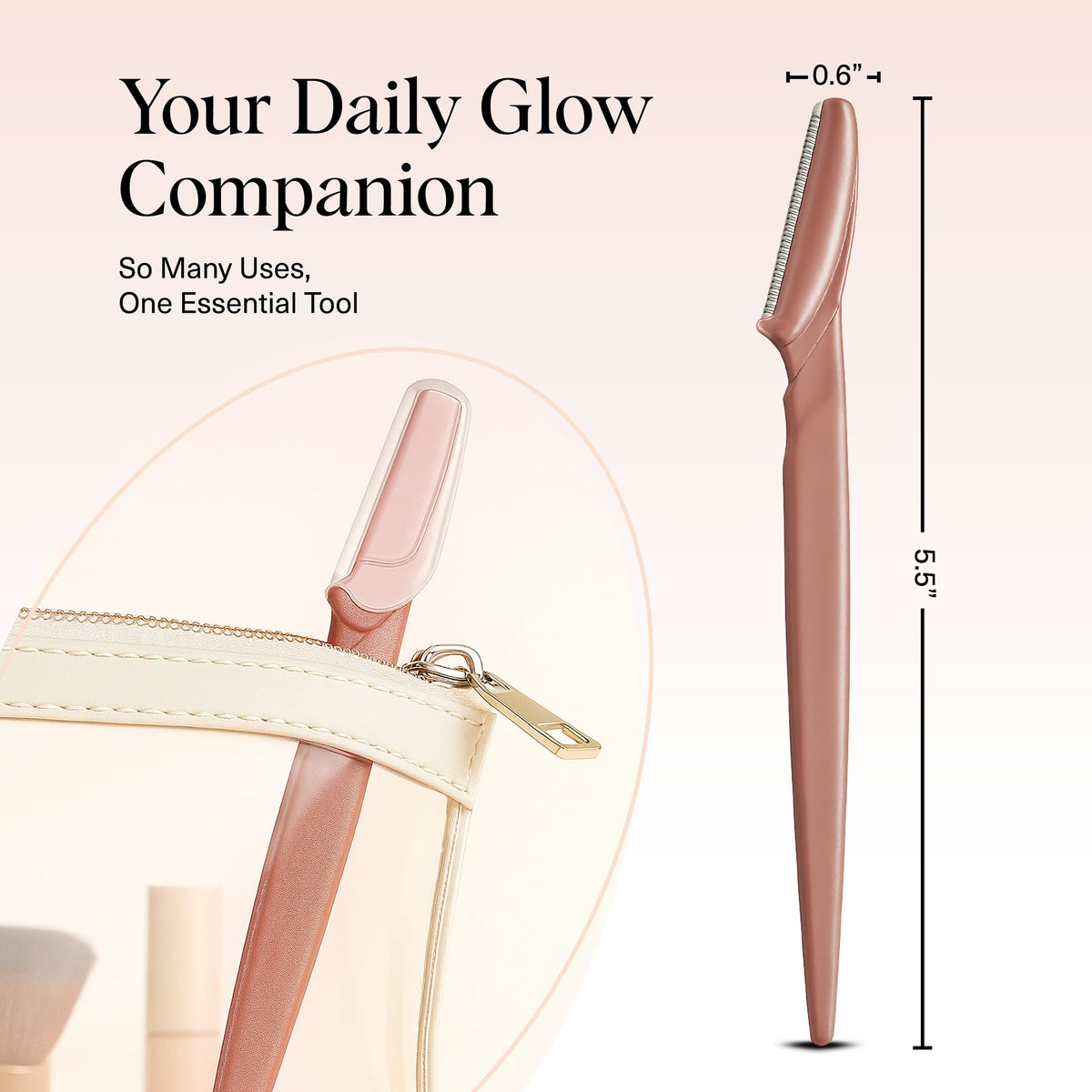 Kitsch Dermaplane Razor for Women Face – Terracotta, 12 pcs