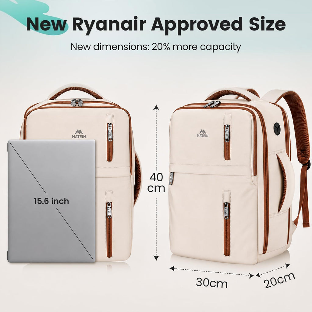 MATEIN for New Ryanair Cabin Bags 40x30x20, Travel Backpack Cabin Size