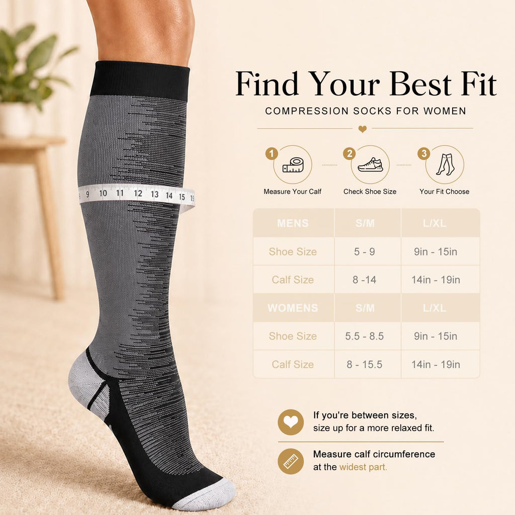 Laite Hebe 4 Pairs-Compression Socks for Women&Men Circulation-Best Support for Nurses,Running,Athletic