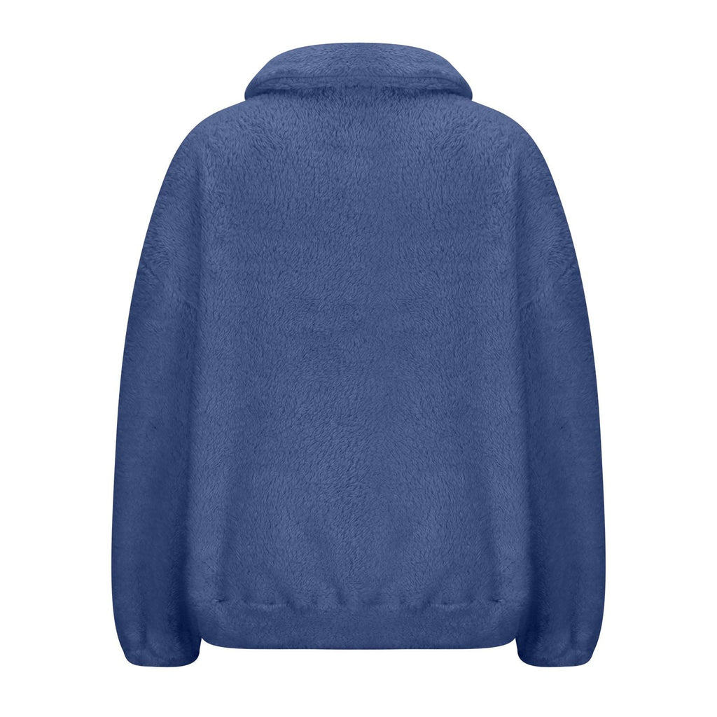 Teddy Fleece Jacket Women 2026 Fashion Half Zip Crop Long Sleeve Stand Collar Fleece Tunic Tops Blouse Zip Up Double Jumpers Loose Fit Casual Fluffy Pullover Tops Sweatshirts Fall Winter Warm Coats